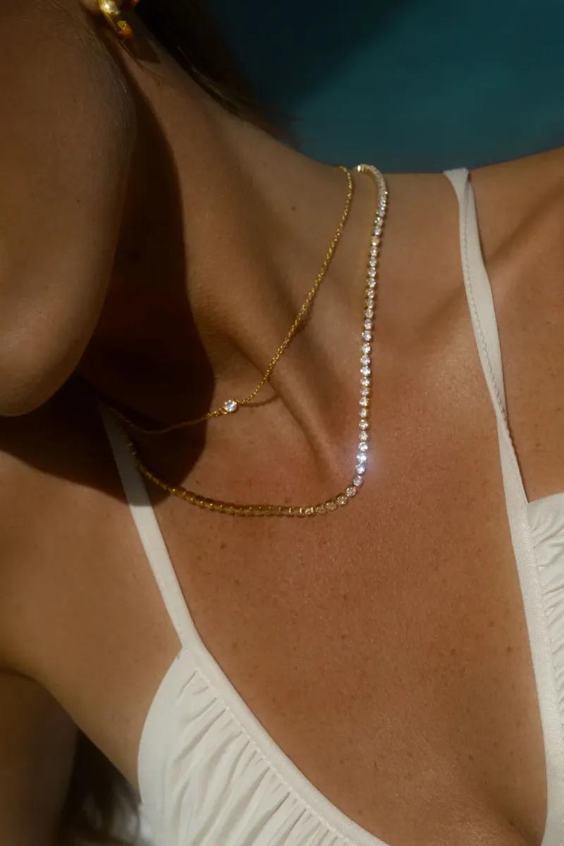 Mockberg Tennis Guld>Halsband Best