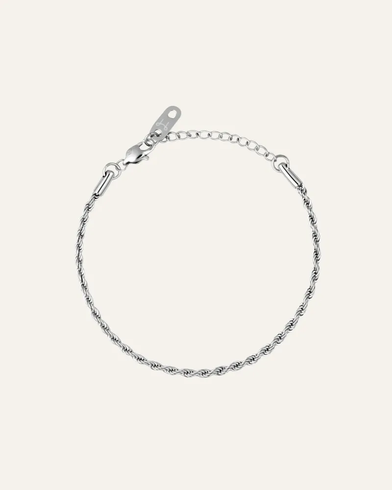 Mockberg Thin Rope Silver>Armband Clearance