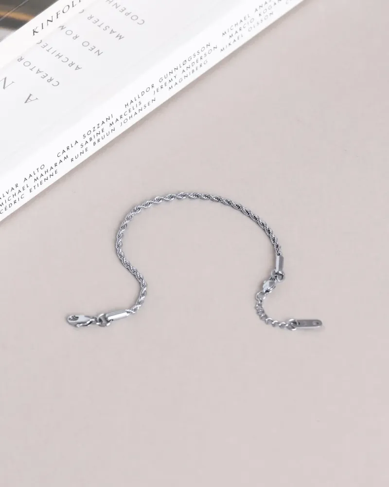 Mockberg Thin Rope Silver>Armband Clearance