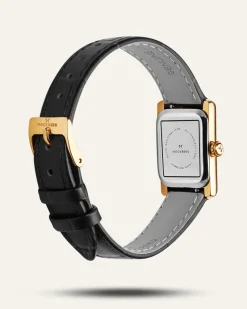 Mockberg Timeless Black Leather Gold Watch MB0245>Klockor Clearance