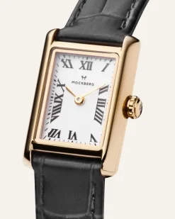 Mockberg Timeless Black Leather Gold Watch MB0245><noscript><img width=