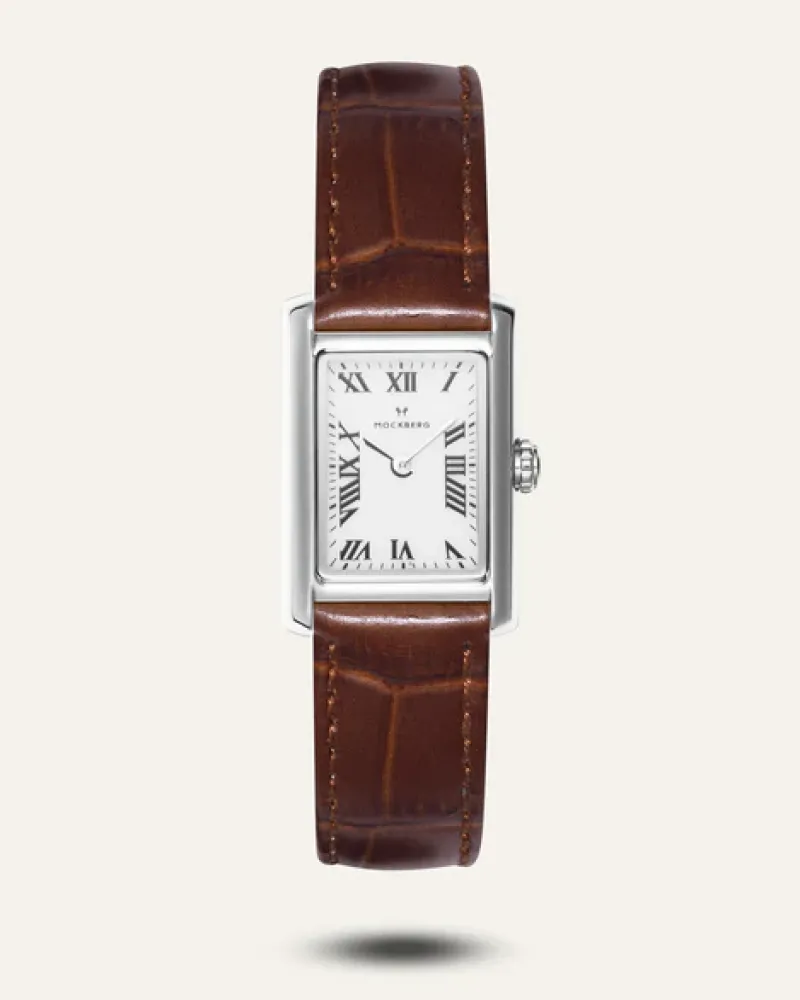 Mockberg Timeless Brown Leather Silver Watch MB0248>Klockor