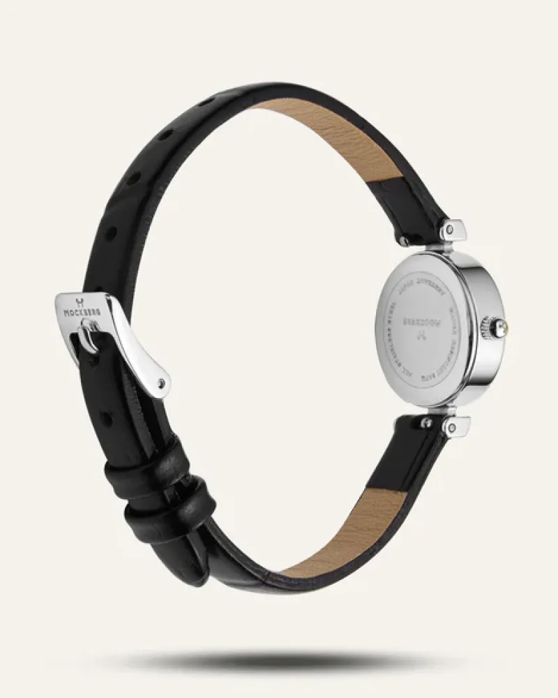 Mockberg Vintage Leather Silver Watch MB0250>Klockor Online