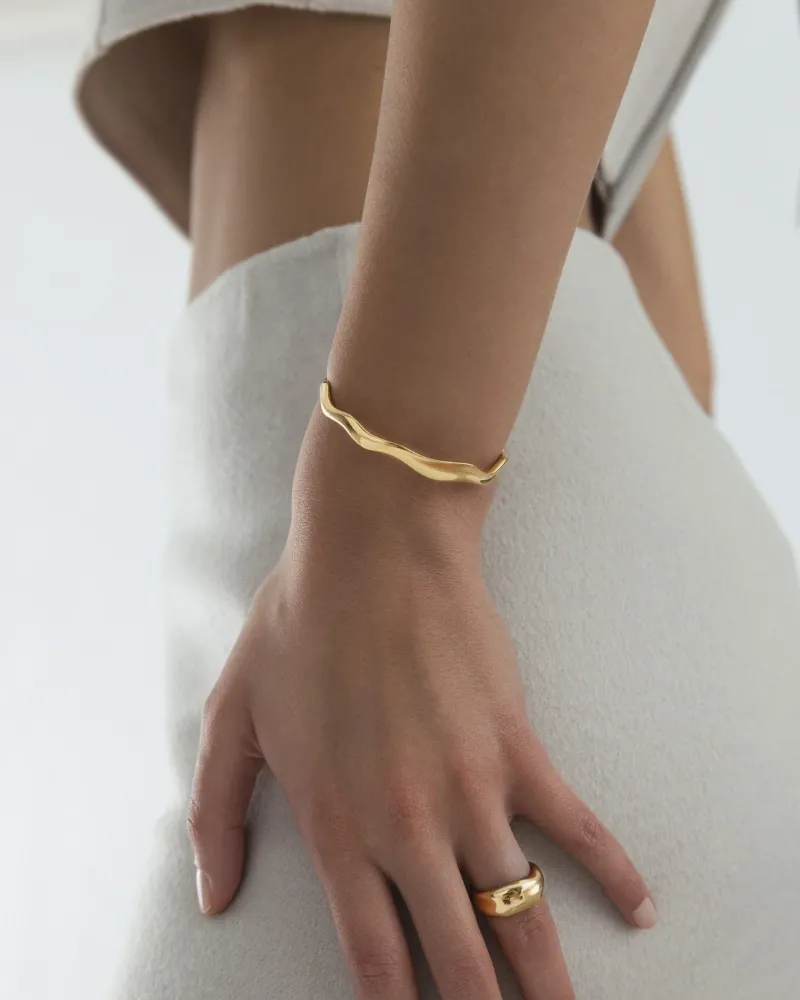 Mockberg Wavy Bolded Cuff Gold>Armband New