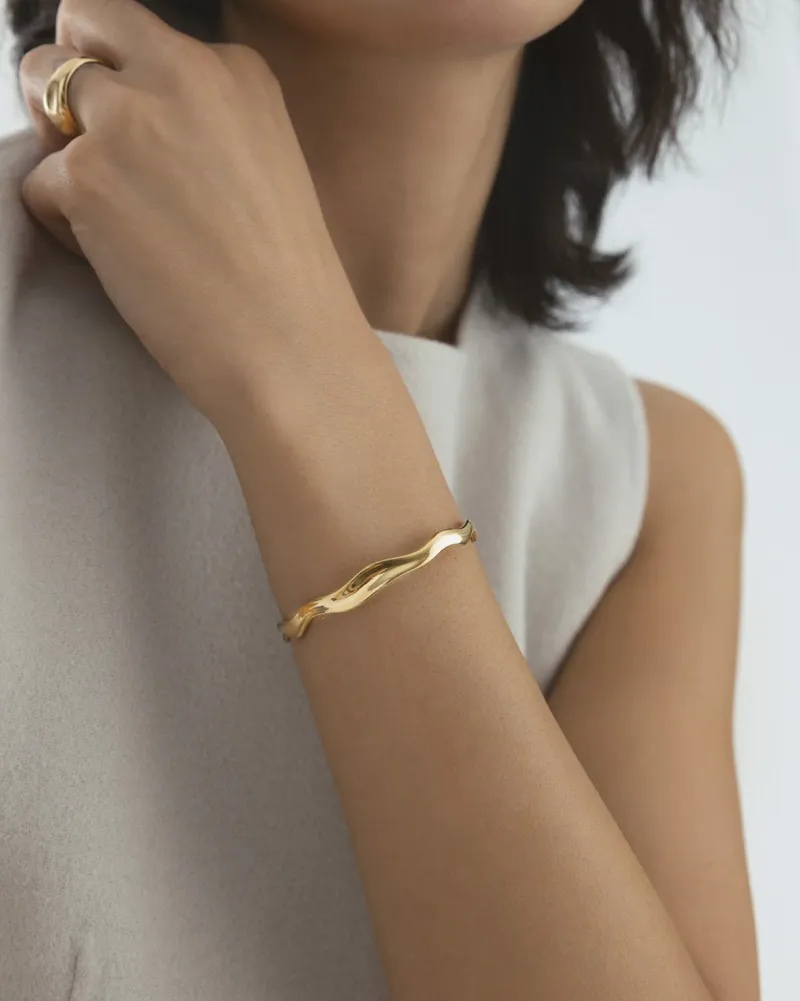 Mockberg Wavy Bolded Cuff Gold>Armband New