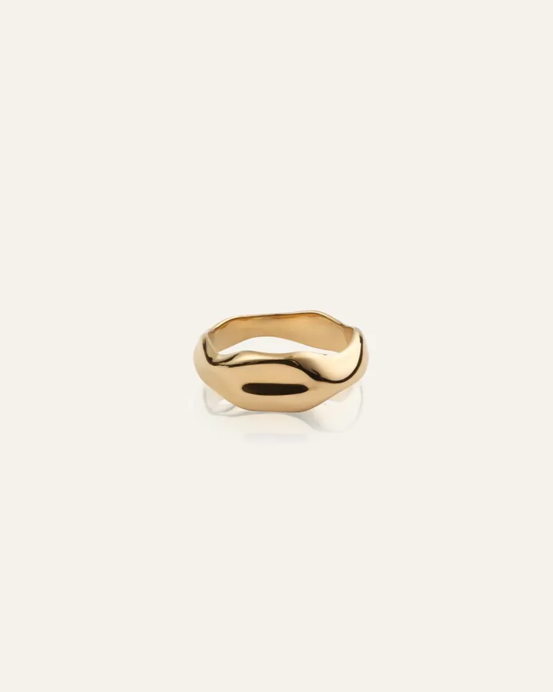Wavy Bolded Ring Guld>Mockberg Sale