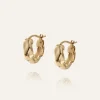 Wavy Bolded Small Örhängen Guld Hoops>Mockberg Outlet