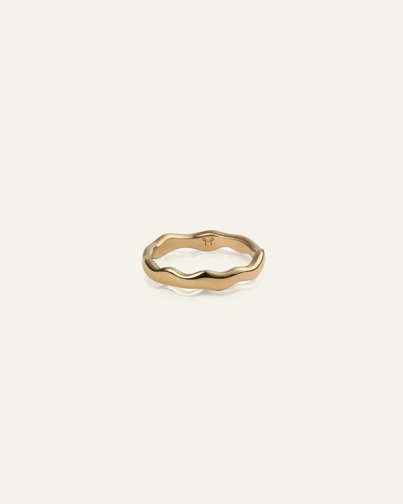Wavy Petite Ring Guld>Mockberg New