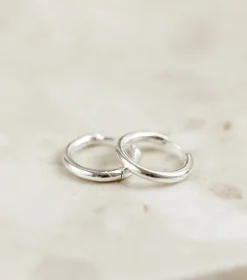 Syster P Beloved Fat Medium Hoops Silver><noscript><img width=