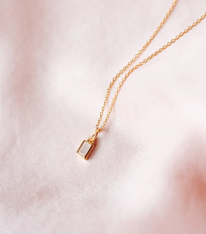 Syster P Beloved Squared Hänge Moonstone Guld>Berlocker Sale