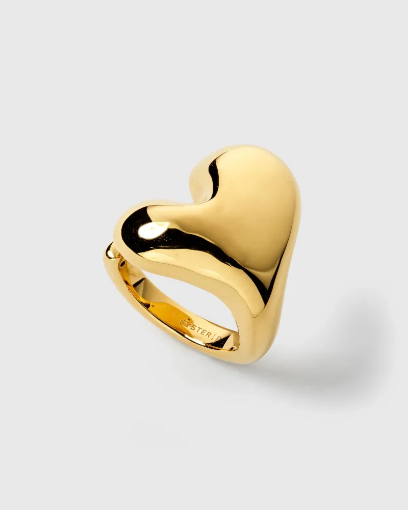 Syster P Bolded Heart Ring Guld>Ringar Best