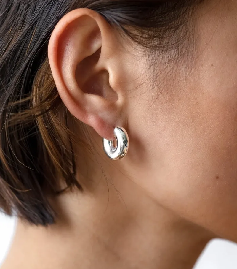 Syster P Bolded Little Sis Hoops Silver>Örhängen Sale