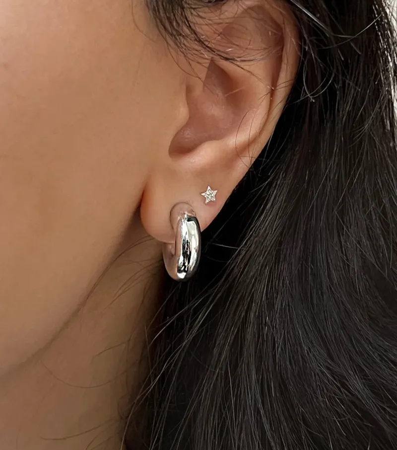 Syster P Bolded Little Sis Hoops Silver>Örhängen Sale
