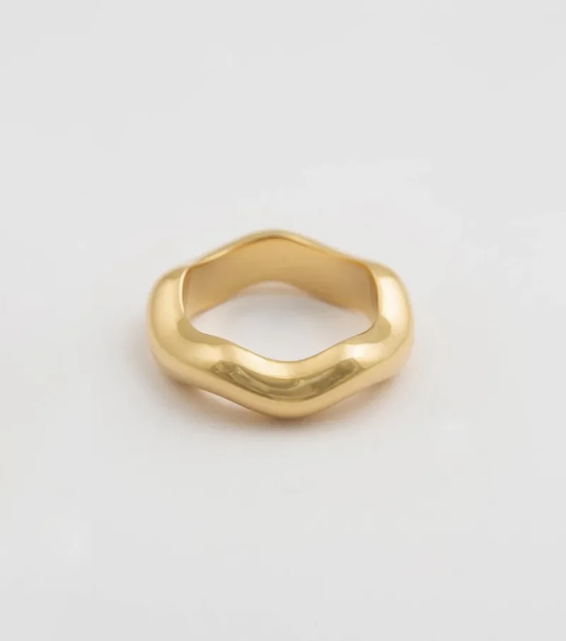 Syster P Bolded Wavy Ring Guld>Ringar Best