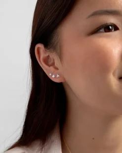 Syster P Celestia Triple Stone Studs Silver>Örhängen Online