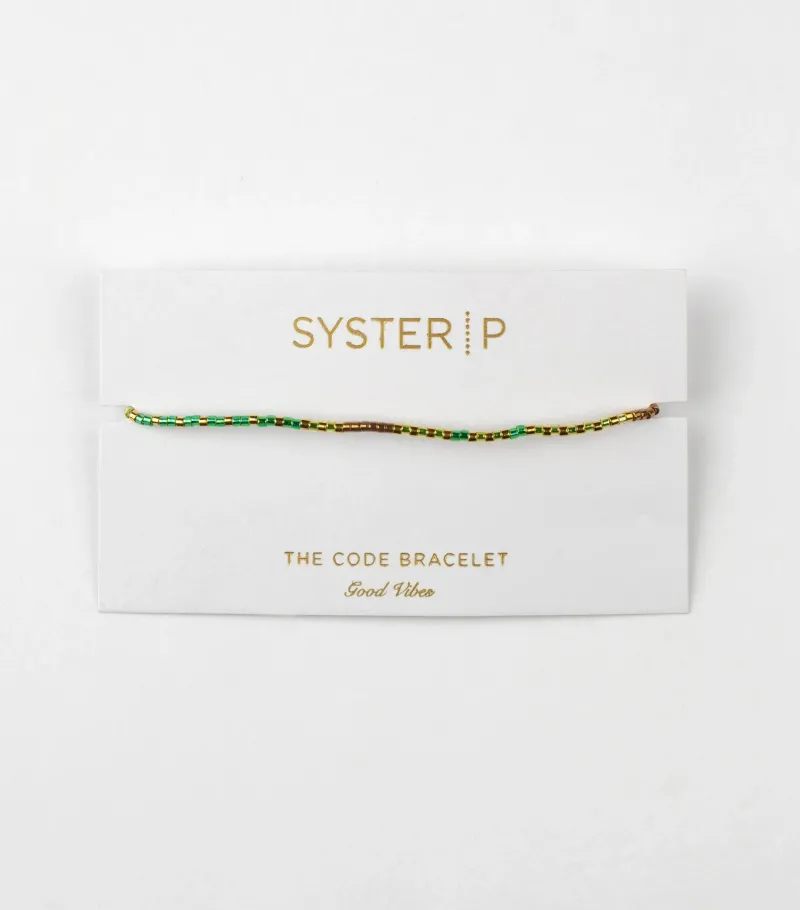 Syster P Code Guld GOOD VIBES>Armband Best