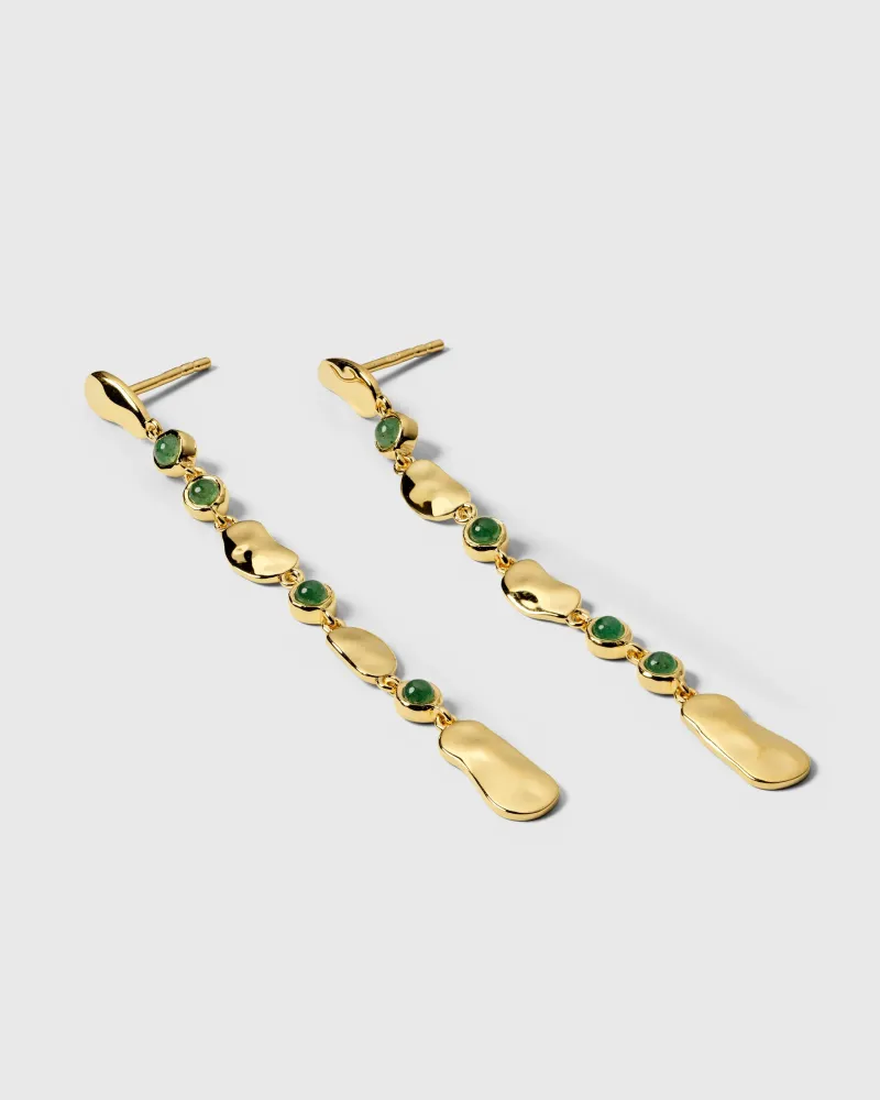 Syster P Florentina Long Guld Green Jade>Örhängen Outlet