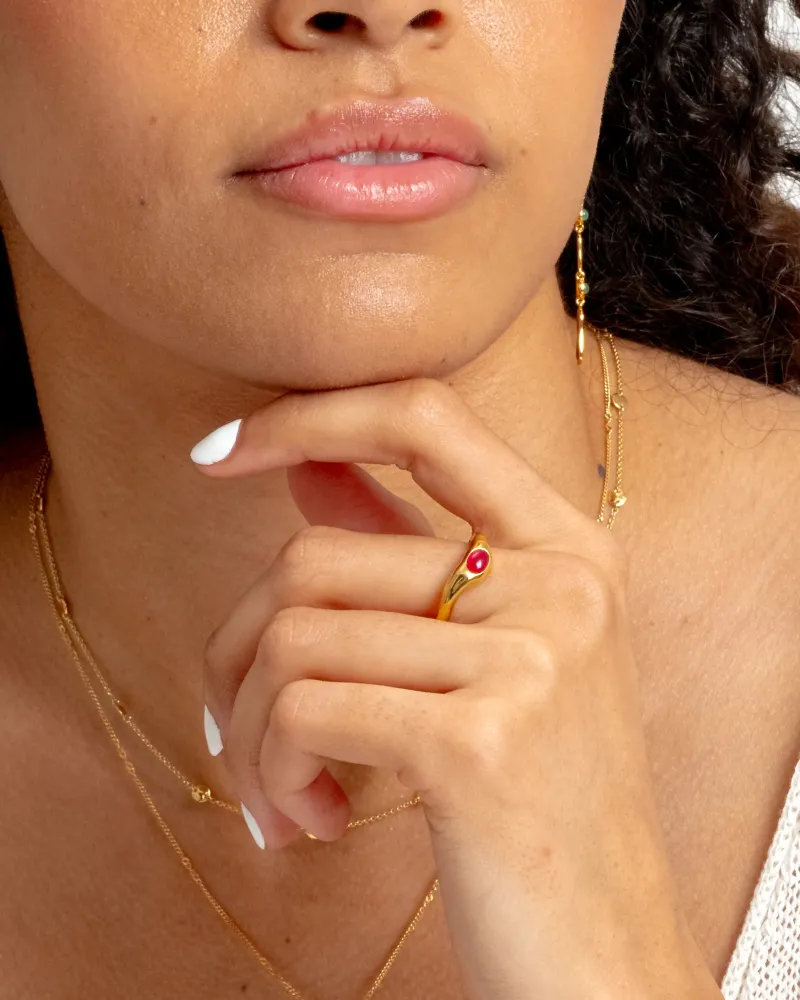 Syster P Floretina Ring Guld Pink Quartz>Ringar Sale