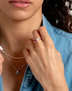 Syster P Floretina Ring Silver Pink Quartz>Ringar Discount