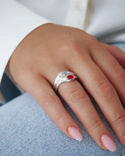 Syster P Floretina Ring Silver Pink Quartz><noscript><img width=