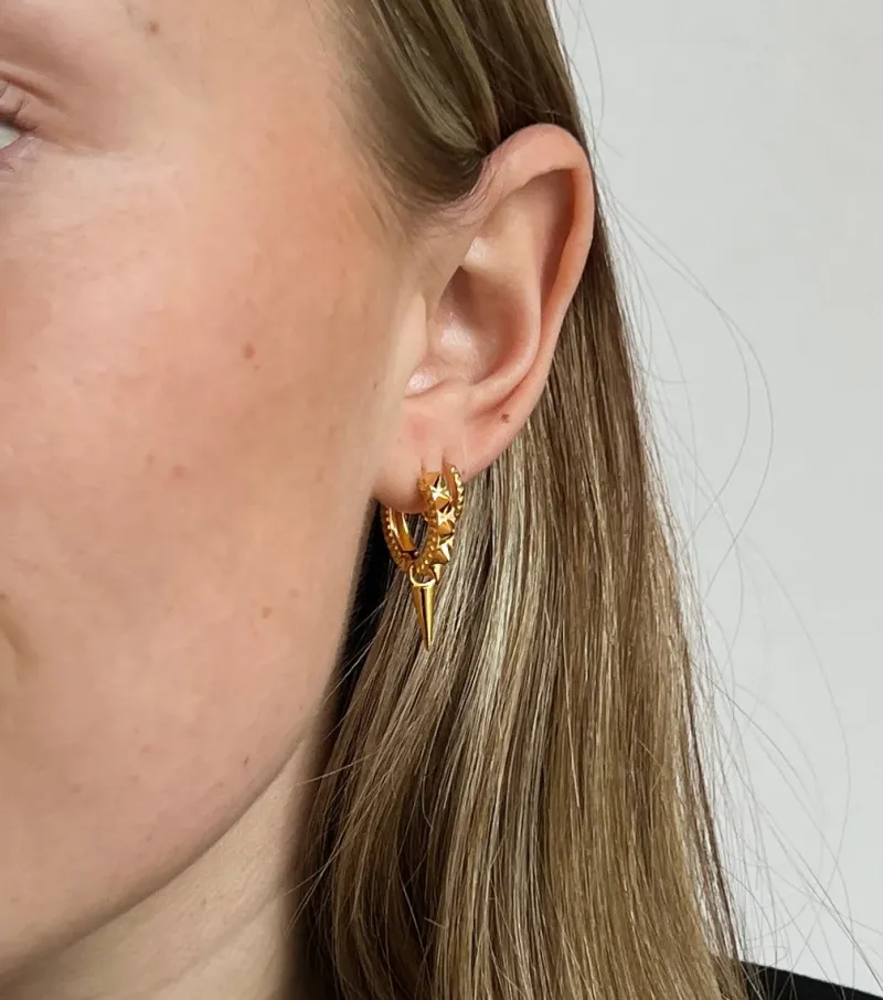 Syster P Harvey Heavy Spike Guld>Örhängen