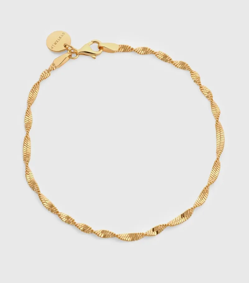 Syster P Herringbone Twisted Guld>Armband Hot