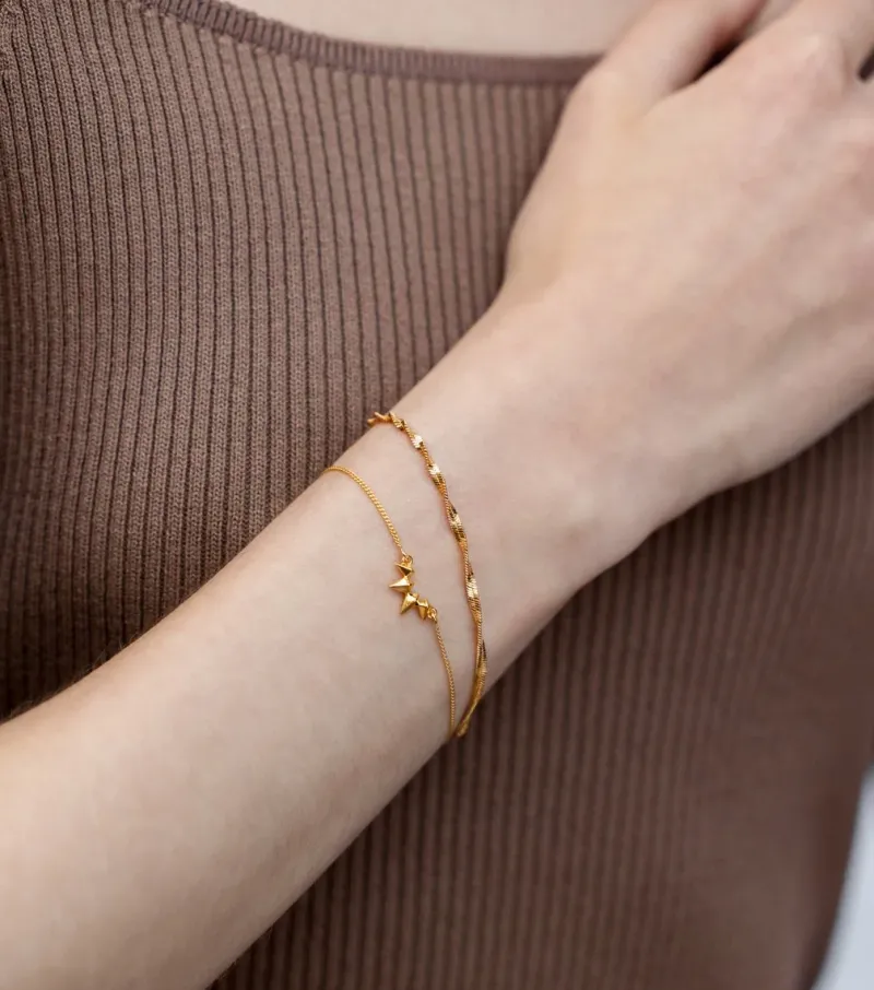 Syster P Herringbone Twisted Guld>Armband Hot