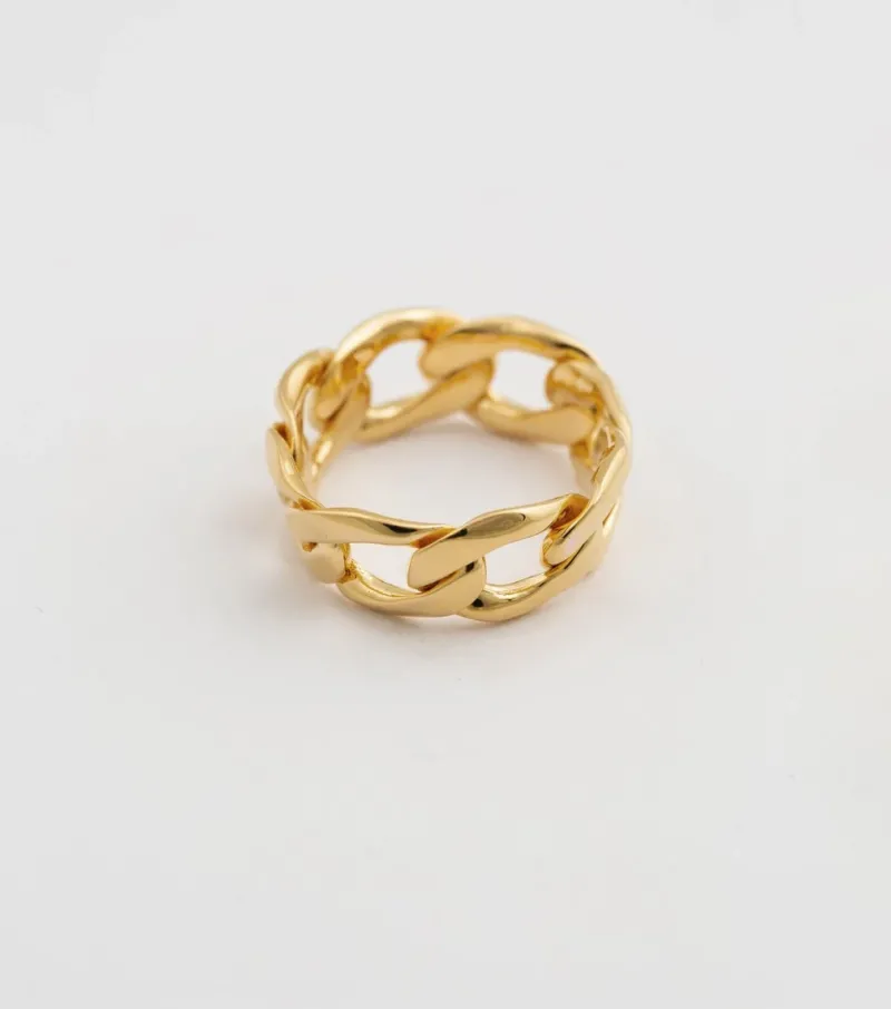 Syster P Links Curb Chain Ring Guld>Ringar Outlet