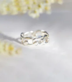 Syster P Links Curb Chain Ring Silver><noscript><img width=
