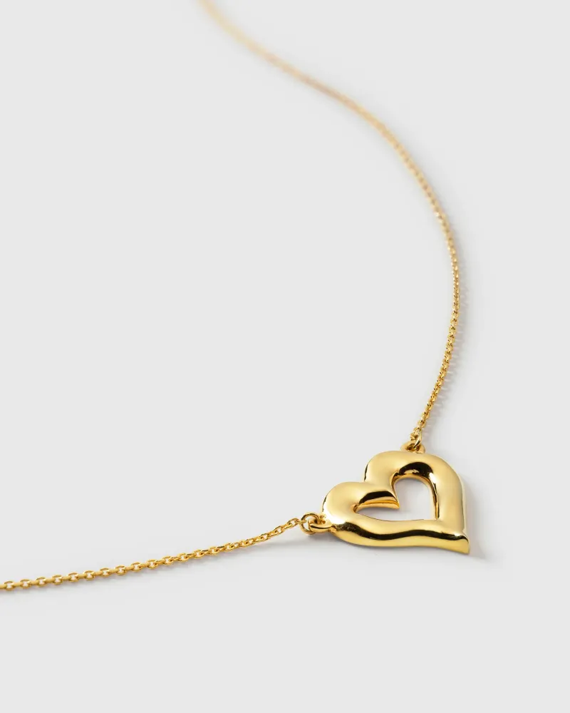 Syster P Puff Heart Guld>Halsband Clearance