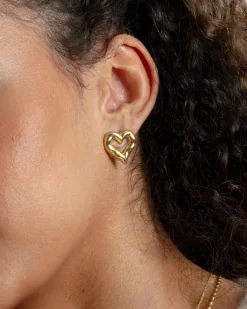 Syster P Puff Heart Guld>Örhängen Sale