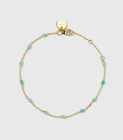 Syster P Santa Monica Guld Green Onyx>Armband