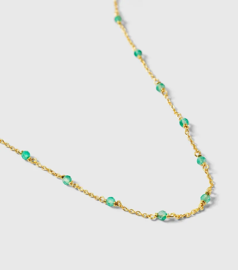 Syster P Santa Monica Guld Green Onyx>Armband