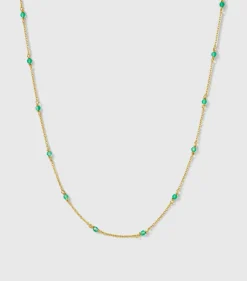 Syster P Santa Monica Guld Green Onyx>Halsband