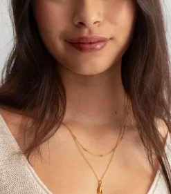 Syster P Santa Monica Guld Green Onyx>Halsband