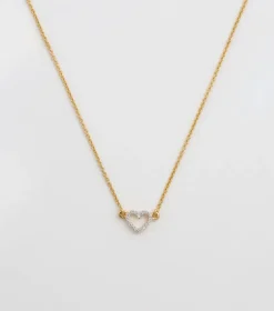 Syster P Snap Crystal Hjärta Guld>Halsband Outlet