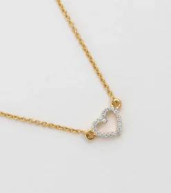 Syster P Snap Crystal Hjärta Guld>Halsband Outlet