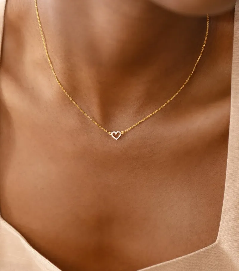 Syster P Snap Crystal Hjärta Guld>Halsband Outlet
