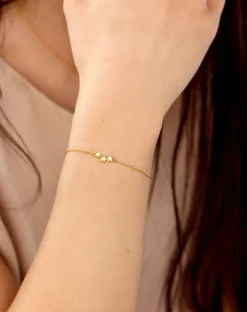 Syster P Snap Triple Star Guld>Armband