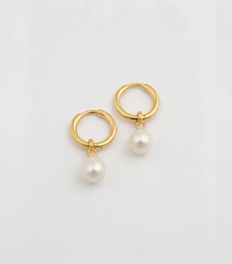 Syster P Treasure Pearl Hoop Guld>Örhängen Best