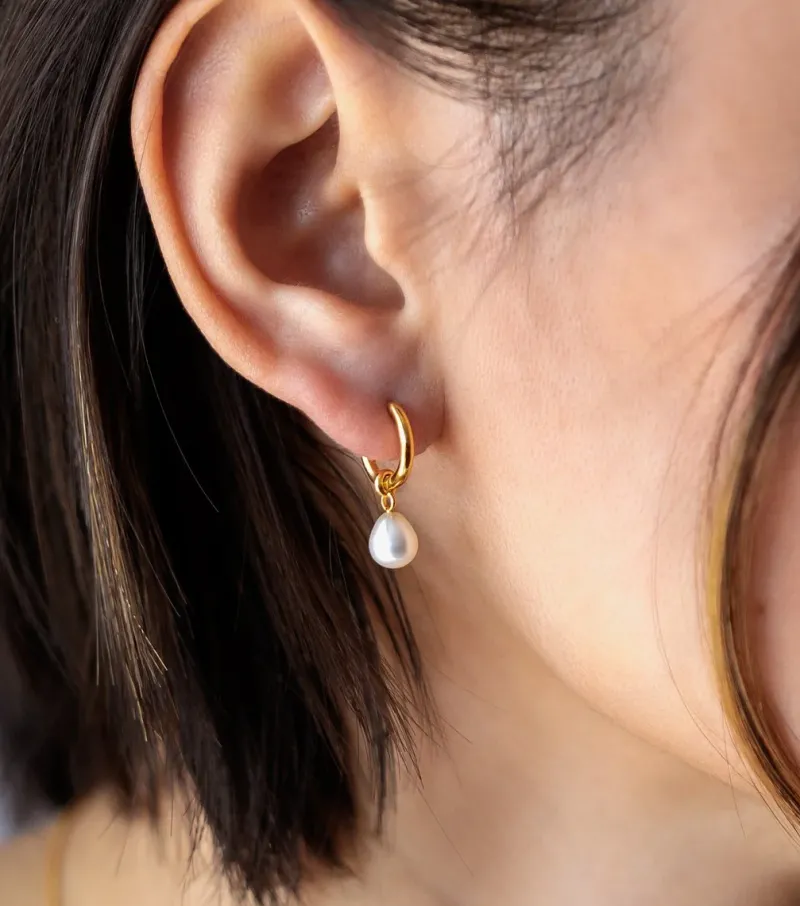 Syster P Treasure Pearl Hoop Guld>Örhängen Best