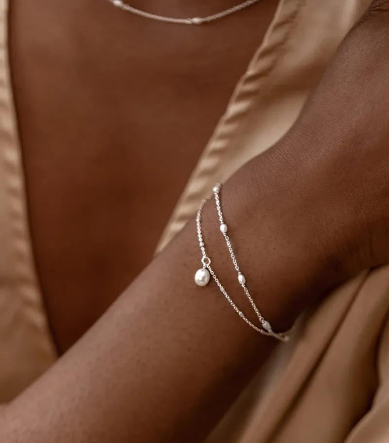 Syster P Treasure Single Pearl Silver>Armband Clearance
