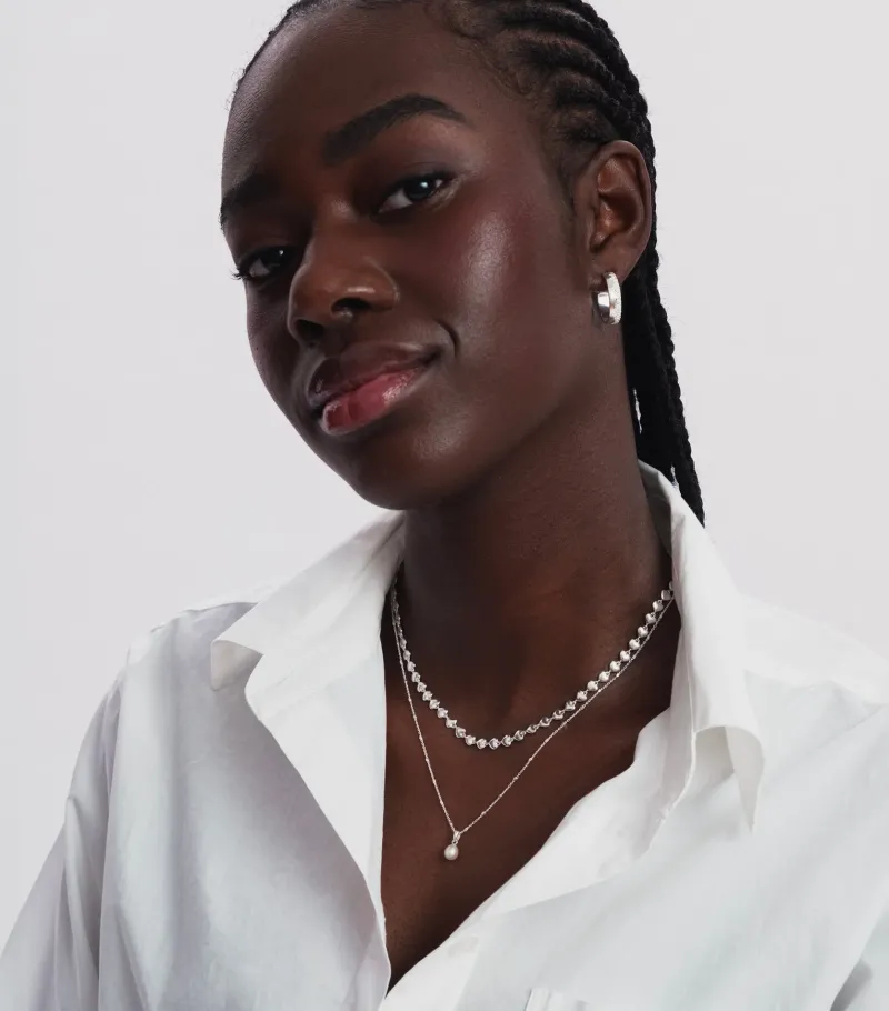 Syster P Treasure Single Pearl Silver>Halsband Clearance