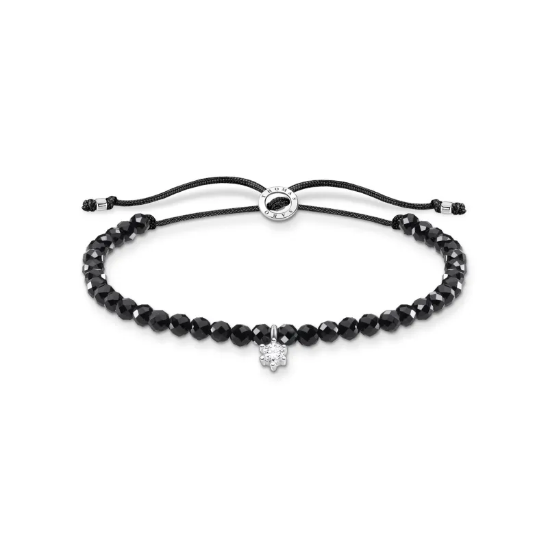 Armband svarta pärlor med vit sten – A1987-401-11>Thomas Sabo