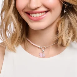 Charm-hängsmycke rosa hjärta med Best Mom silver><noscript><img width=