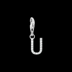 Charm-hängsmycke bokstaven U med vita stenar silver>Thomas Sabo Hot