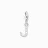 Charm-hängsmycke bokstaven J med vita stenar silver>Thomas Sabo Clearance