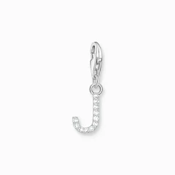 Charm-hängsmycke bokstaven J med vita stenar silver>Thomas Sabo Clearance