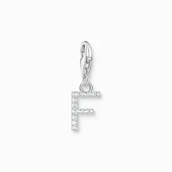 Charm-hängsmycke bokstaven F med vita stenar silver>Thomas Sabo Discount