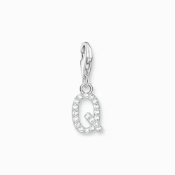 Charm-hängsmycke bokstaven Q med vita stenar silver>Thomas Sabo Hot